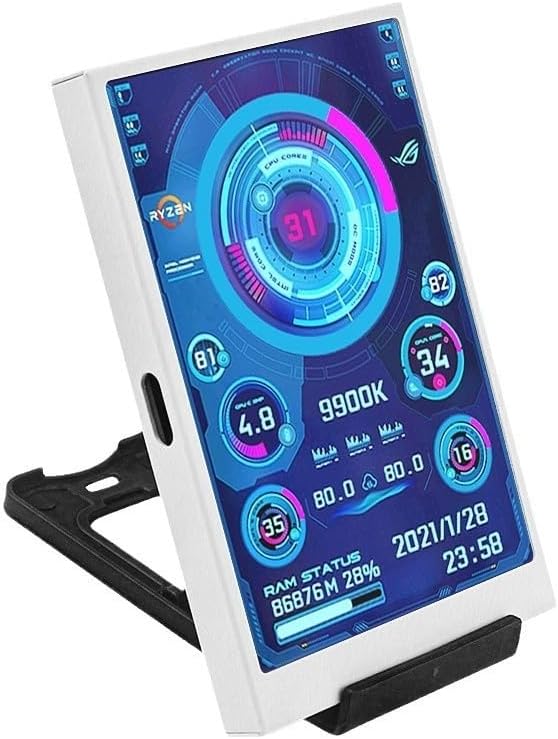 3 5 Inch IPS Monitor with Type C Connectivity Flexible Viewing Angles Auto Power Off Function for Energy Saving and User Friendly Software (White)