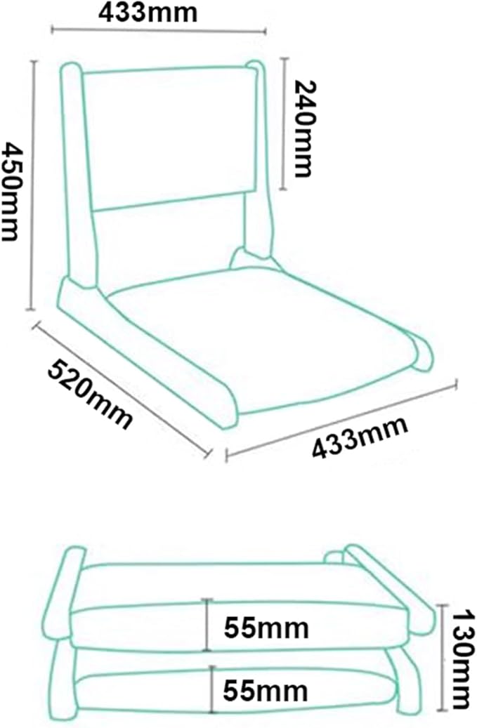 BTZHY Floor Chair Lazy Couch Tatami Chair Tatami Foldable Floor Chair Living Room Chair Floor Seat Home Bay Window Lazy Backrest Chair for Living Room BedroomBalconyD