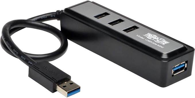 Tripp Lite 4-Port USB-A 3.0 Superspeed Mini Portable Hub with Built in Cable USB Type-A (U360-004-MINI)