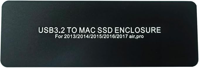 External SSD Enclosure USB-C 3.2 for 12+16 Pin MacBook Air/Pro SSDs mid 2013-2017 CNC Hard Drive Case for A1466 A1465 A1502 A1398 SSDs Portable SSD Reader Box