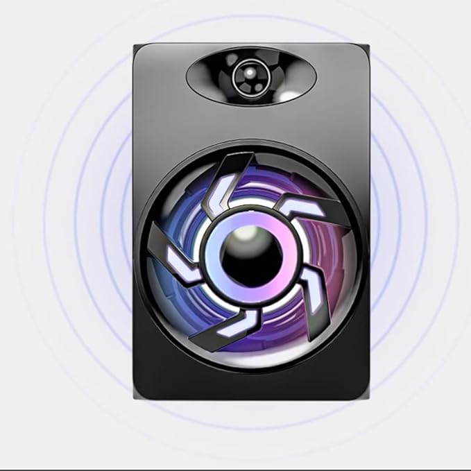 Computer Audio Desktop Home Mini Small Speaker Laptop Mobile Phone Colorful Light Subwoofer(D)