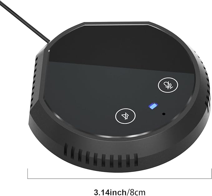 Bisofice 360° Omnidirectional USB Conference Mic Speaker Plug &amp Play BT Touch Control Works with Windows/Mac PC/Laptop