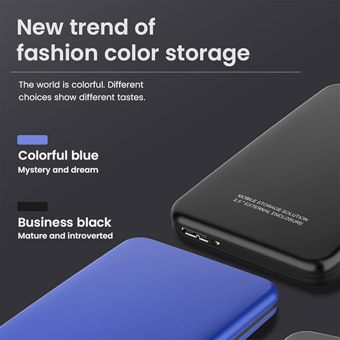 USB3.0 External Hard Disk 500GB 1TB 2TB Storage Device Drive 7200rpm Drive Mobile Hard Disk HDD 2.5(Color:DSize:2TB)