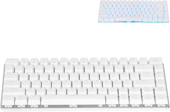Wired Hanical Keyboard 82 Keys Gaming Office Accessory with Backlight Ions - Silver e (#1)