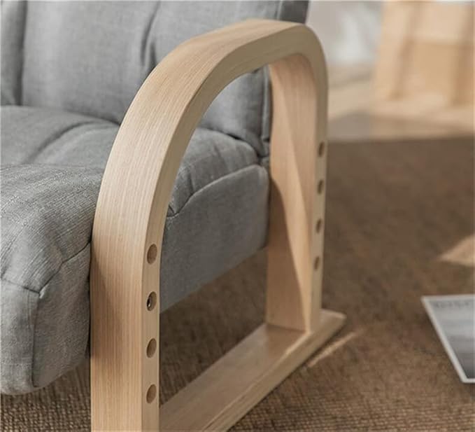 Office Chair Gaming Chair Computer Chair Wood Armchair with Reclining Backrest Recliner for Living Room Bedroom Adjustable Indoor Comfort Chair