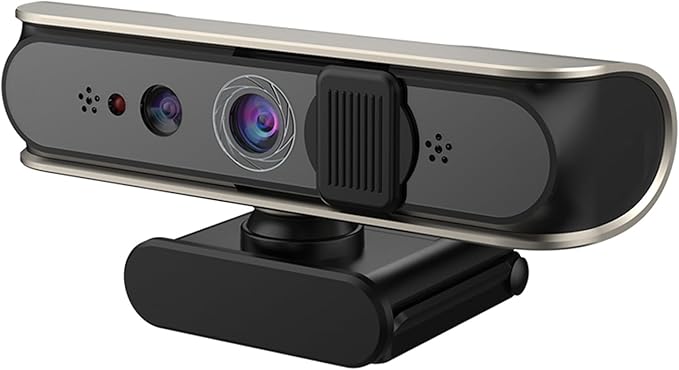 USB Cord WindowsHello Facials Recognition Camera with 1080P and Noise Canceling Microphones
