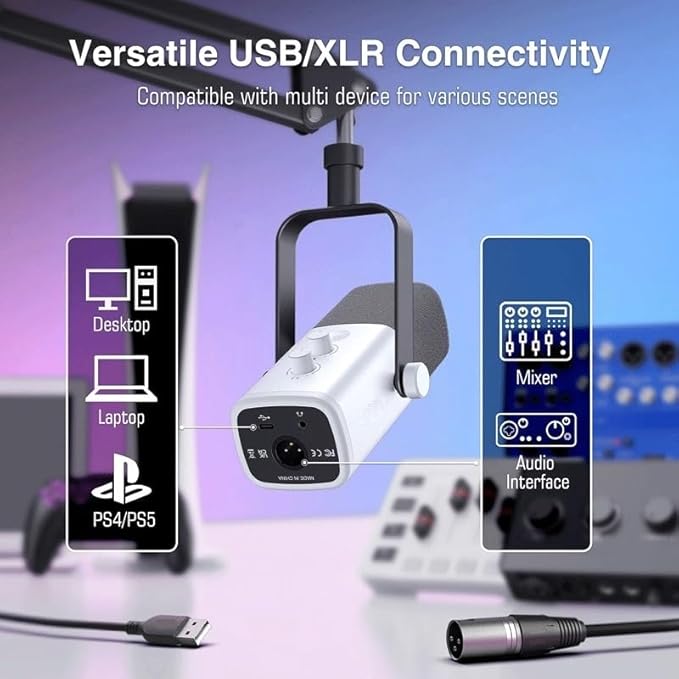 / Gaming Microphone Kit with Headphone Jack//Boom Arm Dynamic Mic Set (D As Shown)
