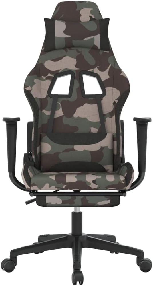 Massage Gaming Chair with Footrest Black and Camouflage FabricWeight:35.27lbs345510