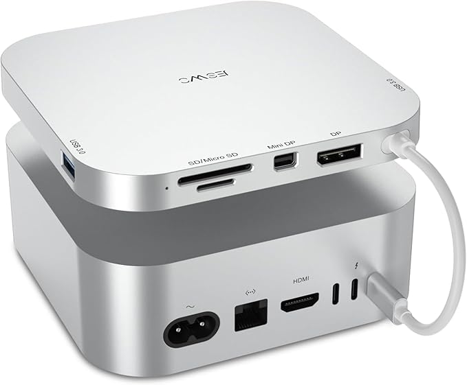 6-in-1 USB-C Dock for Mac mini M4 – 4K@60Hz Mini DP USB C Hub Multiport Adapter with USB C to 4K@60Hz DP 2 USB 3.0 Ports TF/SD Card Slot Docking Station for Mac mini M4/M4 Pro