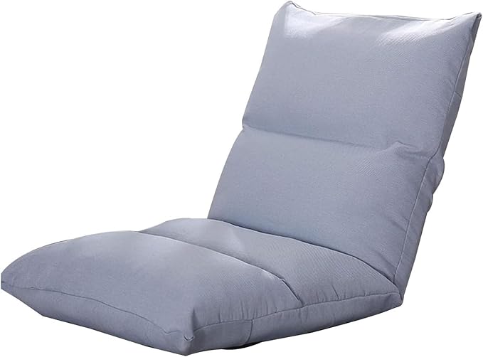 ELEFOCUS Folding Sofa Chair Folding Floor Chair Balcony Ergonomic Design Leisure Chair for Living Room Bedroom(Grey)