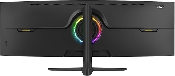ZZA 49 Curved Gaming Monitor | 49 Inch Screen 5120x1440 Dual QHD 120Hz 1500R 32:9 Ultra-Wide AMD FreeSync 120% sRGB Height Adjustable HDMI 2.1 &amp DisplayPort VESA Mount