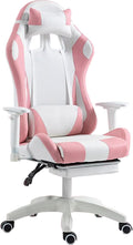 Video Gaming Chair Office Chair High Back Computer Chair Adjustable Back Ergonomic Chair with Headrest and Lumbar Support Gaming Chair with Footrest PU Leather ReclinerPink