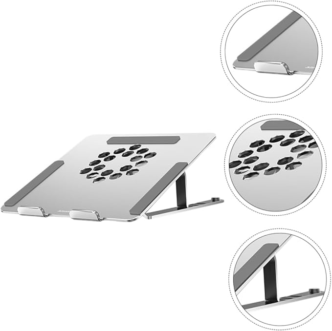 Laptop Cooling Pad Adjustable Height Laptop Stand up to Ergonomic Design for Enhanced Cooling and Comfort USB Powered Fans Led Control