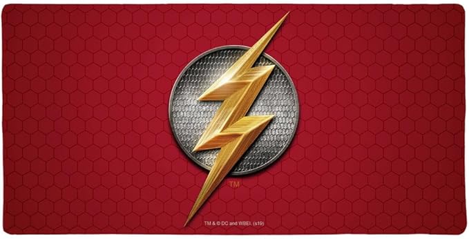 Justice League Movie Flash Logo Large Gaming Mouse Pad Desk Mat with Stitched Edges Non-Slip Base for Gamer Home and Office 31.5 x 15.7