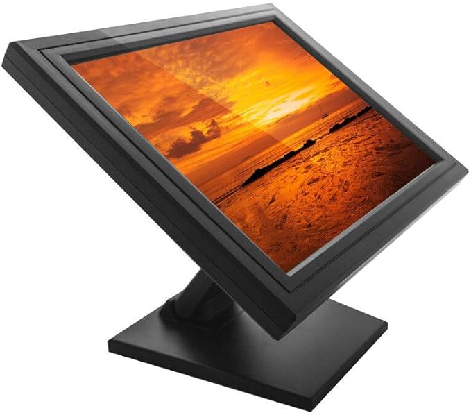 17 Inch LCD Touchscreen Monitor - LED Display Retail Cash Register w/Multi-Position POS Stand for Business Restaurant Supermarket Grocery Pharmacy Retail Cash Management Order Taking/Tracking
