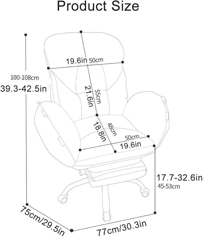 YCKEGEW Gaming Chair Recliner for Adult Home Office Desk Chair with Wheels and Adjustable Backrest Recliner Chair Bedroom Armchair Lounge Ergonomics Computer Chair(BeigeWithout)