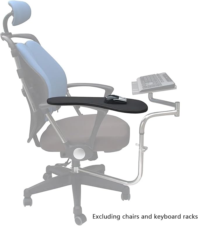 XL Size Chair Arm Rest Mouse Pad Chair Arm Clamping Wrist Support 480 * 230mm Elbow Rest with Non-Slip Mouse Mat OK020