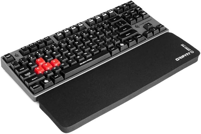 GRIFITI Fat Wrist Pad Set 17 X 4 X 0.75 Inch and 8 x 4 Inch Mouse Pad Computer Keyboard Rest Support for Tenkeyless Ergonomic Gaming Wrists Rests Pads - Desk Resting Accessories for Carpal Tunnel