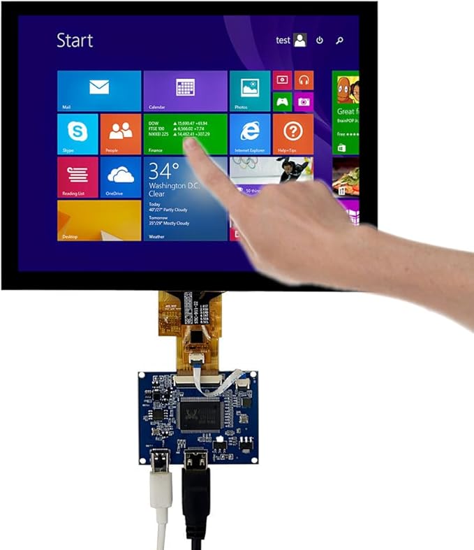 8 Inch IPS LCD Display Kit 1024x768 4:3 Portable Monitor with Capacitive Touch Screen&ampMini-HDMI Driver Board5V Powered–for PC Extended ScreenOrange PiDevelopment BoardsGaming ConsolesDIY Proj