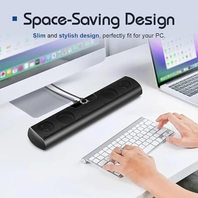 Computer Speaker Soundbar Wall Mountable Wired PC Speakers Sound Bar Powered Sound Bar with Volume