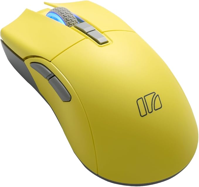 iRocks M31R Wireless Gaming Mouse Triple Mode 2.4G/ Bluetooth/USB-C Detachable Cable Gaming Mouse Kailh GM8.0 Switches Advanced PixArt PAW3395 Optical Sensor Up to 26000 DPI - Lemon Yellow