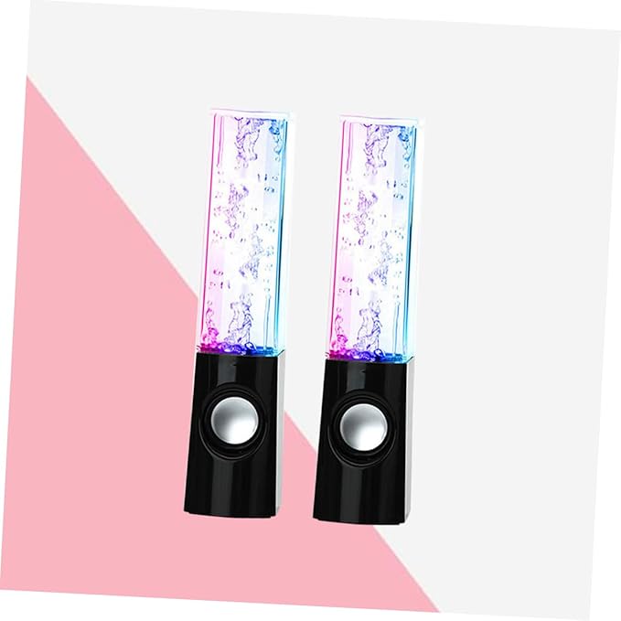 ARTIBETTER Colorful Led Music Fountain Speakers with Stereo Sound for Pc Smartphone and Laptop Water Dancing Effect Compatible with Devices for Parties and Home Use Black