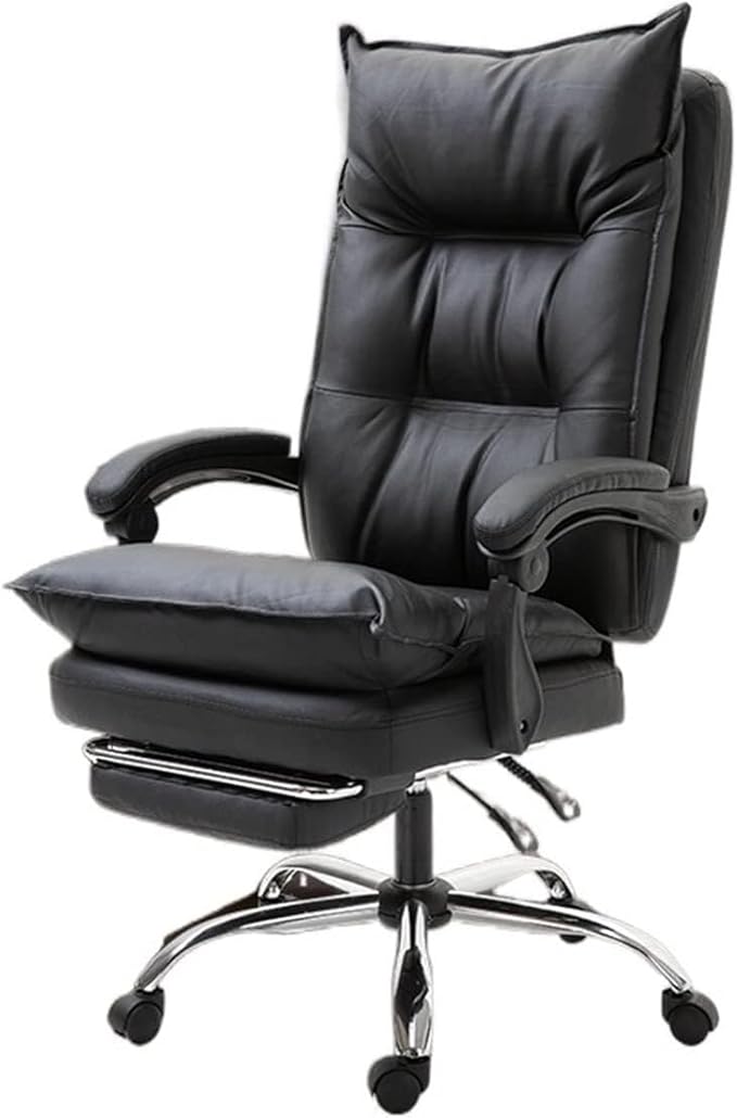 Ergonomic PU Leather Office Chair with Breathable Mesh Back Adjustable Tilt Swivel Computer Gaming Chair
