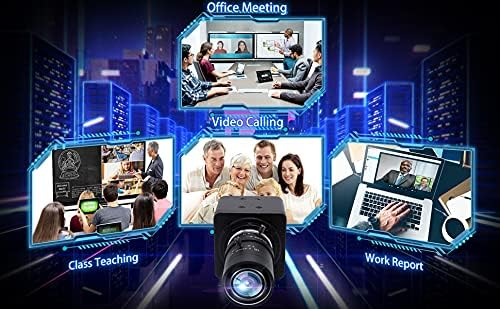 8MP USB Camera Manual Zoom 5-50mm Lens Webcam Variable Focus PC Camera Mini UVC USB2.0 USB with Camera for Computer IMX179 Close-up Camera Varifocal Web Camera Zoomable for Raspberry Pi Laptop