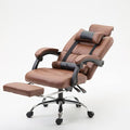 HOTRA Gaming Chair with Footrest and Massage Ergonomic Computer Game Chair High Back Computer Gamer Chair Video Gaming Chairs PC Office Chair (Color : Brown)