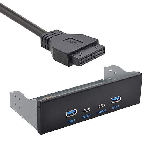 chenyang 5.25 Front Panel CD-ROM Bay USB 3.0 &amp USB-C HUB 4 Ports Motherboard Adapter