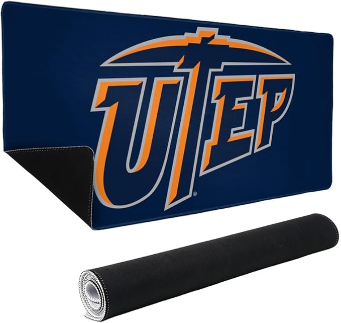 University of Texas at El Paso Primary Logo Large Gaming Mouse Pad Desk Mat with Stitched Edges Non-Slip Base for Gamer Home and Office 31.5 x 15.7