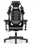 YYDS Chair E-Sports Gaming Chair High-Back Artificial Leather Executive Ergonomic Swivel Chair with Headrest and Lumbar Pillow Ergonomically (Color : Black and White Size : Aluminum Alloy feet)