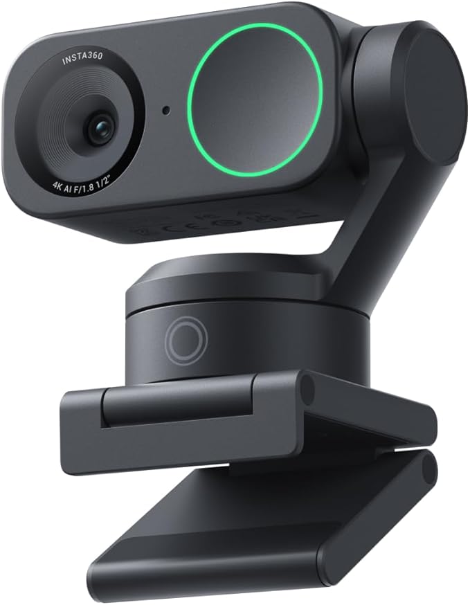 Insta360 Link 2 - PTZ 4K Webcam for PC/Mac 1/2 Sensor AI Tracking HDR AI Noise-Canceling Mic Gesture Control for Streaming Video Calls Gaming Works with Zoom Teams Twitch