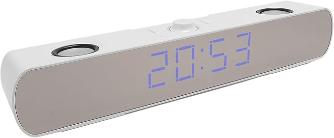 Zunate Bluetooth Speakers Desktop PC Soundbar HiFi Stereo USB Wired AUX in Gaming Speaker - Built in Subwoofer Alarm Clock FM Radio for Laptop PC (White) Zunatea3gw02dut1-12