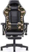 YYDS Chair E-Sports Gaming Chair with Pedal Artificial Leather Executive Ergonomic Swivel Chair with Headrest and Lumbar Pillow Ergonomically (Color : Camouflage Size : Aluminum Alloy feet)