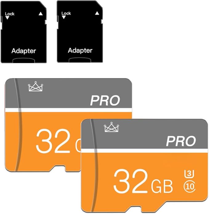 32GB Micro Memory Card Class 10 Memory Card with Adapter Fast Speed TF Card for Tablet/Mobile Phone/Camera/Car Audio/Game Console(2 Pcs 32GB)