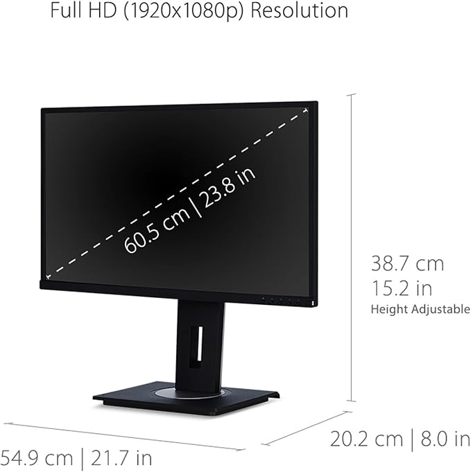 ViewSonic VG2448-PF 24 Inch IPS 1080p Ergonomic Monitor with Built-In Privacy Filter HDMI DisplayPort USB and 40 Degree Tilt blue