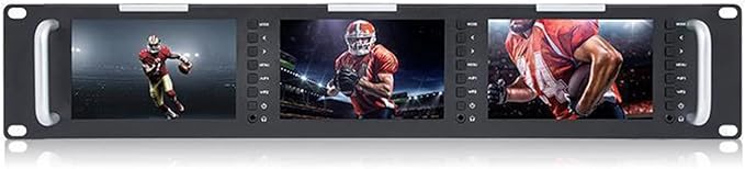 FEELWORLD T51 Triple 5 inch 2 RU Rackmount Monitor 800×480 Broadcast LCD Monitor with 3G-SDI HDMI AV Input and Output