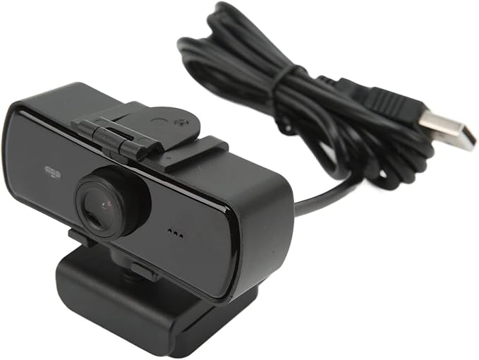USB Computer Camera with Built - in Microphone 2K HD Video Call Lens Protection Cover - Plug and Play Wide Angle View Ideal for Remote Work and Streaming