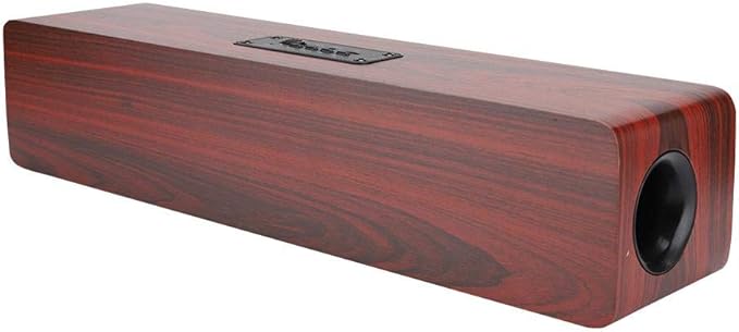 Wooden Bluetooth Speaker 12W TV Computer Speaker Sound with 4 Bass Subwoofer Support Bluetooth AUX TF Card FM(#1)