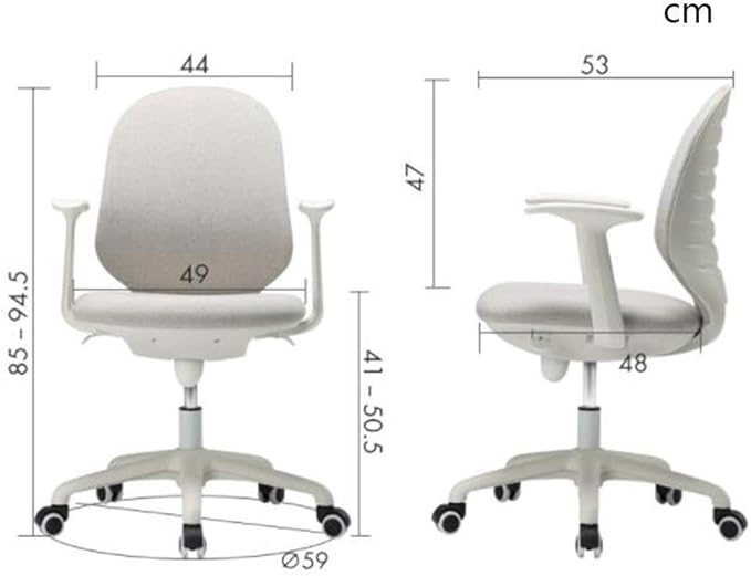 Office Chair Gaming Chair Computer Chair ChairsOffice-Chair Home Leisure Adjustable Swivel Gaming Desk-Chair Ergonomic Task Computer-Chair with Armrests(Color : Gray Size : 85 * 49 * 48cm)
