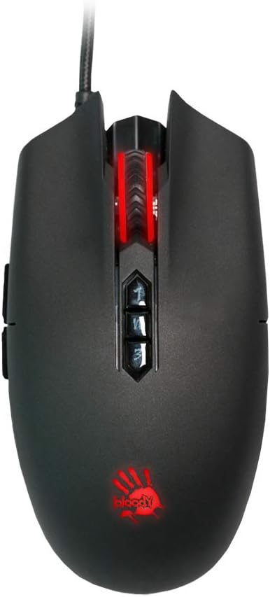 Bloody SP80 Optical Switch Gaming Mouse - Fastest Mouse Switch in Gaming - Enthusiast Grade Gaming Sensor - 8 Programmable Buttons - Non-Slip Rubberized Texture - Black - 16000 FPS