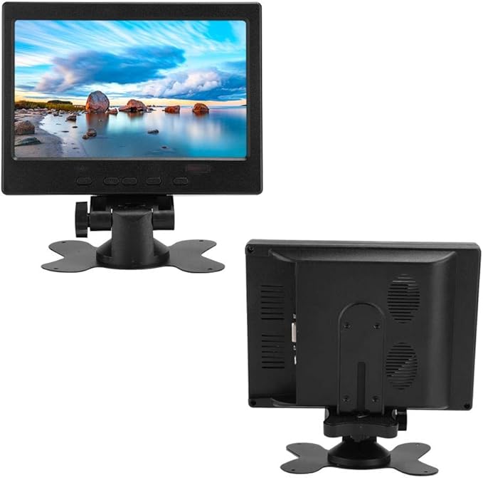 Hilitand 7 inch LCD Monitor 16:9 800:1 1024x600 250cd/m² LED Backlight Widescreen 1080P HD Monitor Mini Screen w/SpeakerSupport HDMI/VGA/AVfor/Car Display/CCTV(US)