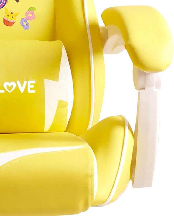 Game Chaire-Sports Game Seat Cute Computer Chair Home Office Anchor Broadcast Chair Professional Racing Chair Yellow-E