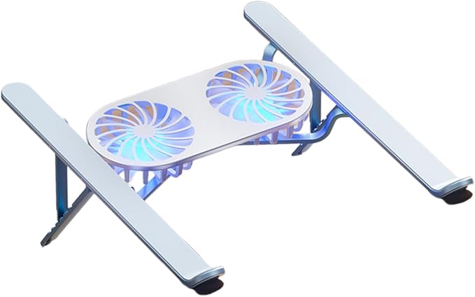 Adjustable Aluminum Laptop Stand with Cooling Fan for 13-21in Laptop Notebook Cooling Support Effective Heat Dissipation