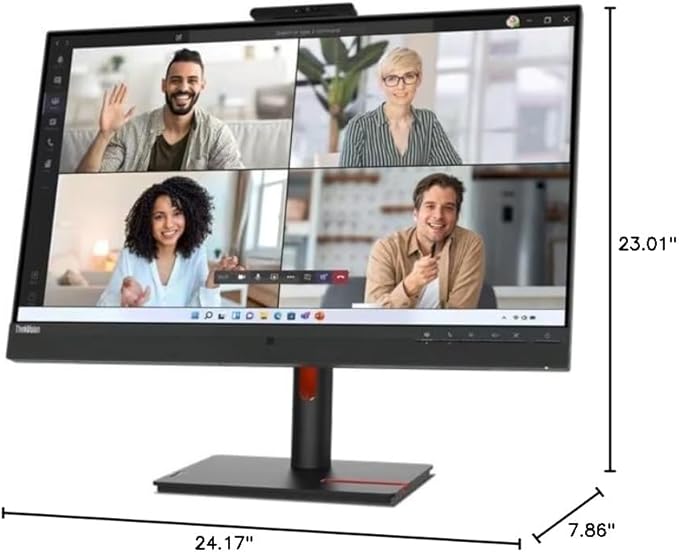 Lenovo ThinkVision T27hv-30 27 Class Webcam WQHD LED Monitor - 16:9 - Raven Black