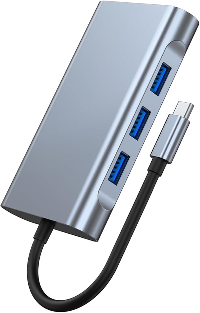 USB C to Dual HDMI Docking Station Type C Multiport Adapter with Dual HDMI(4K@30Hz)1080P VGARJ45100W PD USB3.02 USB2.0 8 in 1 Hub for Dell HP MacBook Laptop (8 in 1 2HDMI+VGA)