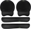 VAGAU Premium Keyboard Wrist Rest and Mouse Pad Wrist Support Ergonomic Memory Foam Set for Office Laptop Mac Computer and Gaming Comfortable Typing &ampWrist Pain Relief (2 Pack)