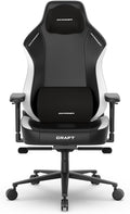 DXRacer Craft XL Video Gaming Chair for Adults Ergonomic Office Reclining Computer Chair with Magnetic Head Pillow and Lumbar Support Racing Style Height Adjustable (EPU Leatherette Black White)