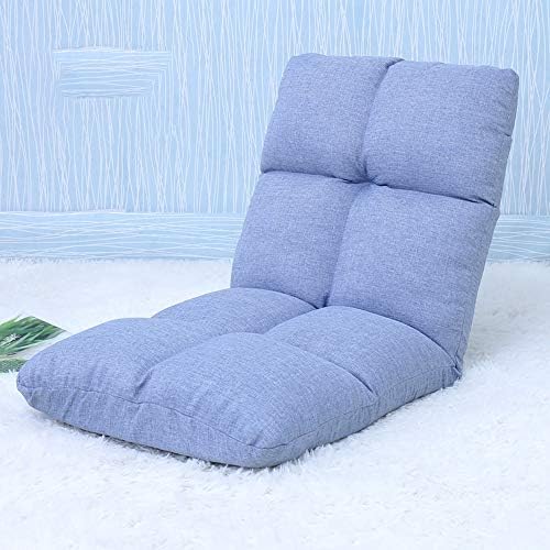 Floor Chair Floor Chair Folding Bed Chair Removable and Washable Single Lounger Sofa 5-Speed Adjustment Floor Sofa for Balcony Bay Window (Color : Dark Blue)